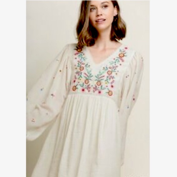 Umgee Boho Embroidered Dress szL